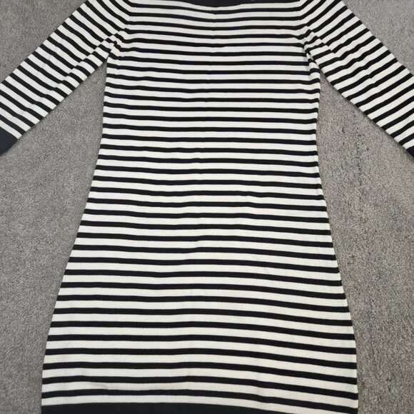 Banana Republic Woman’s 3/4 Sleeve Dress Medium Sweater Blk/Whte - Picture 2 of 13